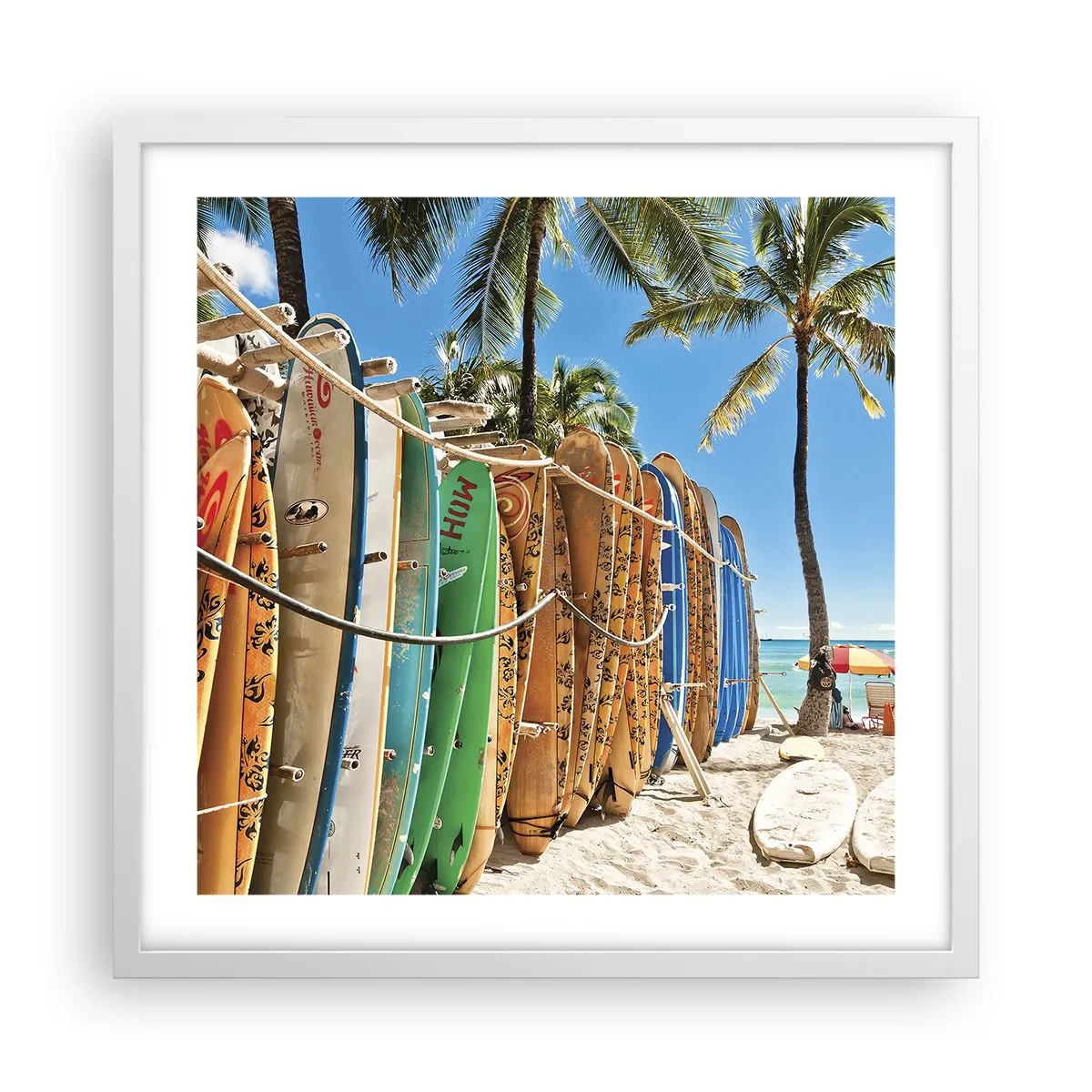 Affiche dans un cadre blanc - Poster - Jeux ensoleillés - 50x50 cm