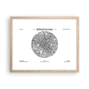 Affiche dans un chêne clair - Poster - Anatomie de Birmingham - 50x40 cm