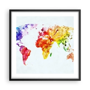 Affiche dans un cadre noir - Poster - Toutes les couleurs du monde - 50x50 cm