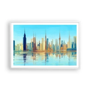 Affiche dans un cadre blanc - Poster - Une métropole ensoleillée - 91x61 cm