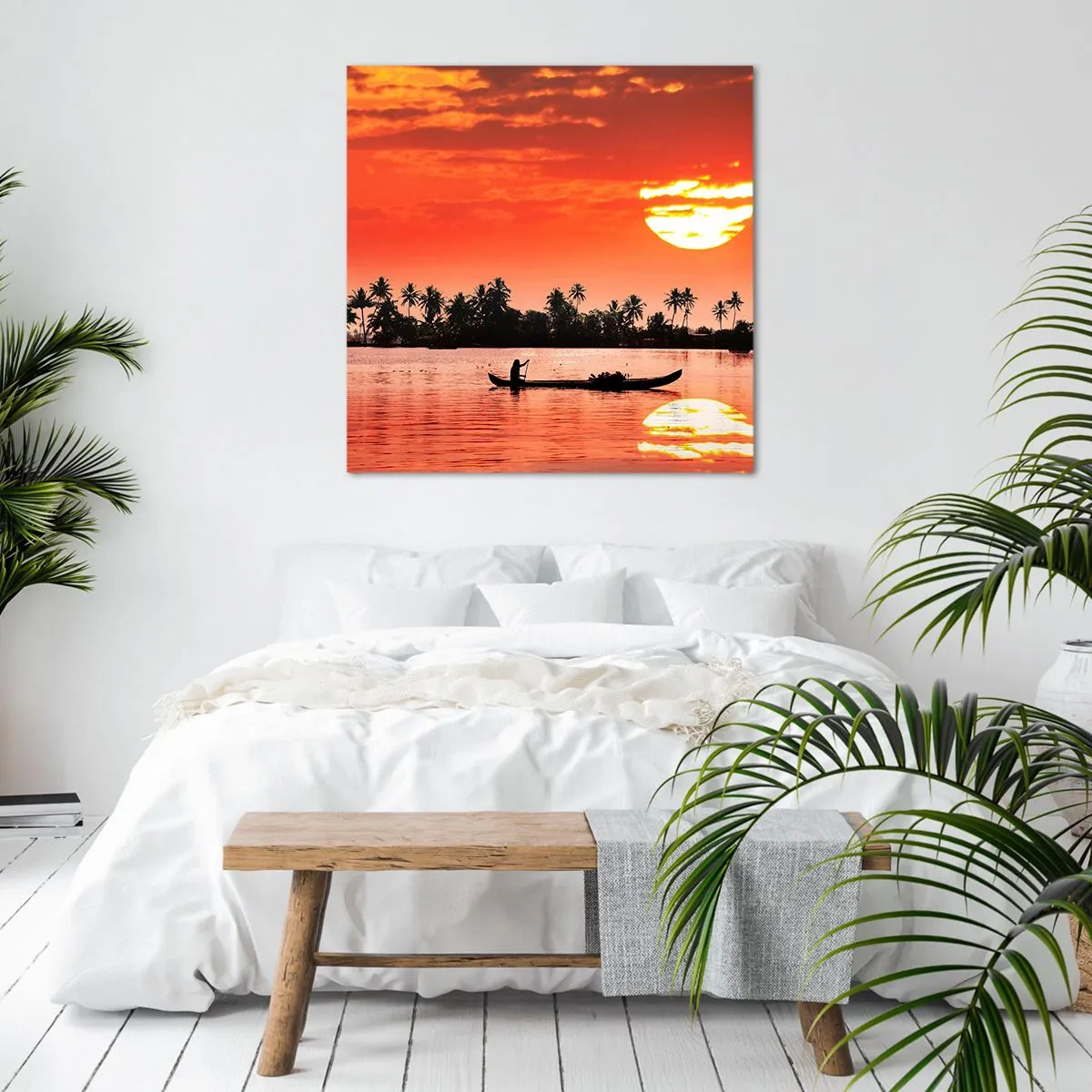 Impression sur toile - Image sur toile - La tranquillité des tropiques au coucher du soleil - 50x50 cm