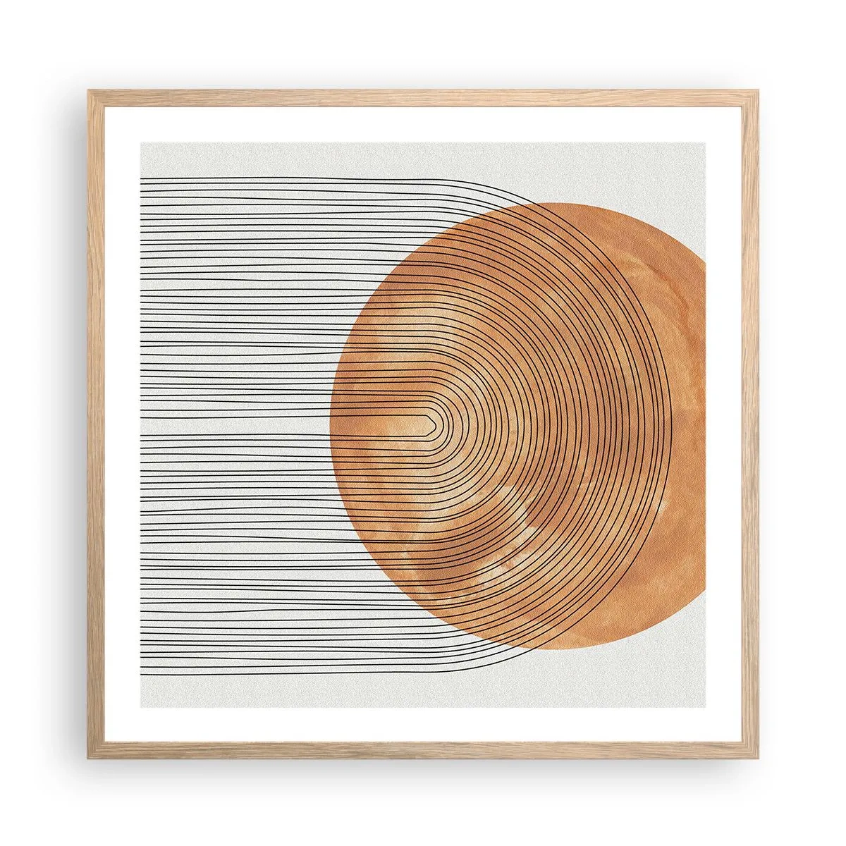 Affiche dans un chêne clair - Poster - Composition solaire - 60x60 cm