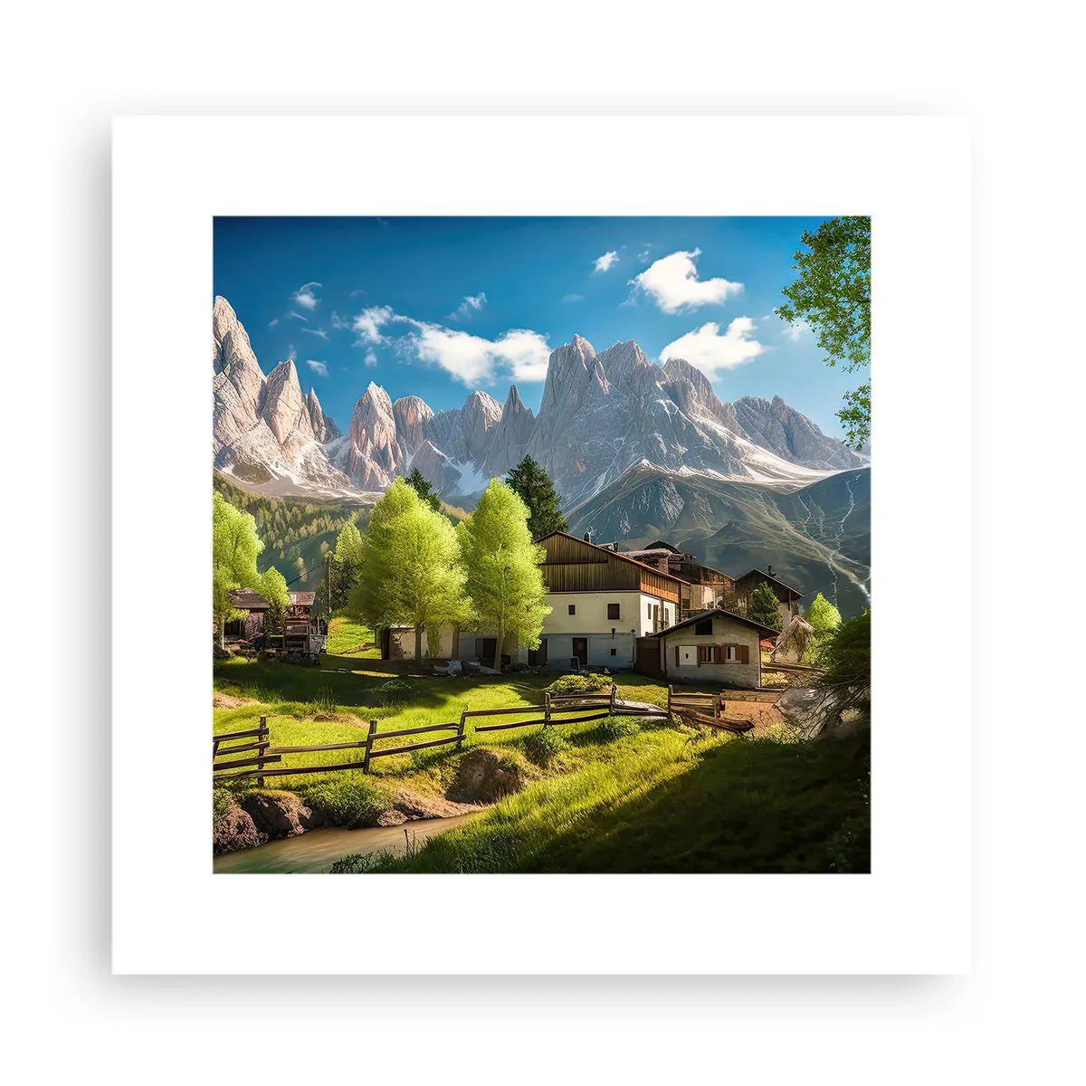 Affiche - Poster - Idylle alpine - 30x30 cm