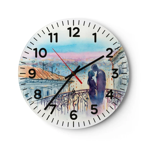 Horloge murale - Pendule murale - Amoureux de Paris - 30x30 cm