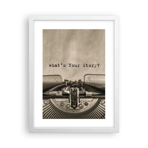 Affiche dans un cadre blanc - Poster - Réponds-moi - 30x40 cm
