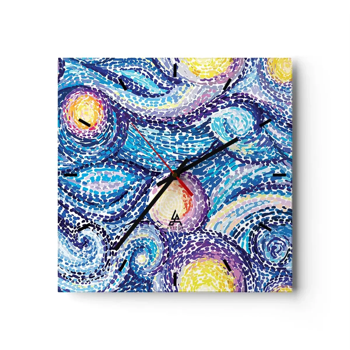 Horloge murale - Pendule murale - D'après un tableau de van Gogh - 40x40 cm
