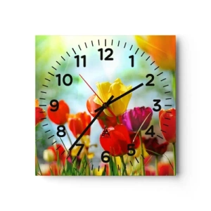 Horloge murale - Pendule murale - Toutes les couleurs du soleil - 30x30 cm