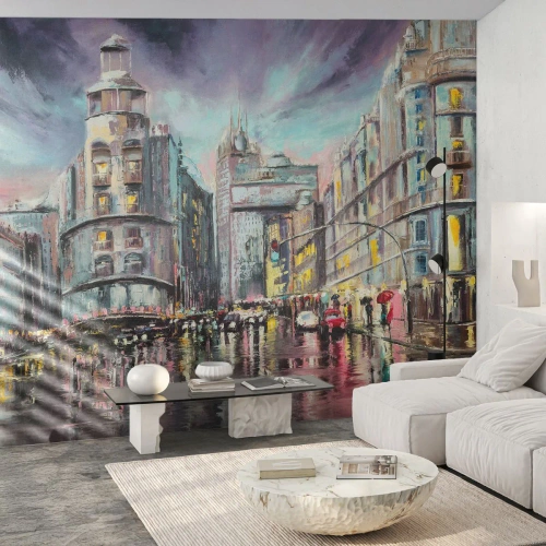 Papier Peint Photo Premium Sand - Ce sera une soirée réussie - Ville, Madrid, Architecture - 150x105 cm