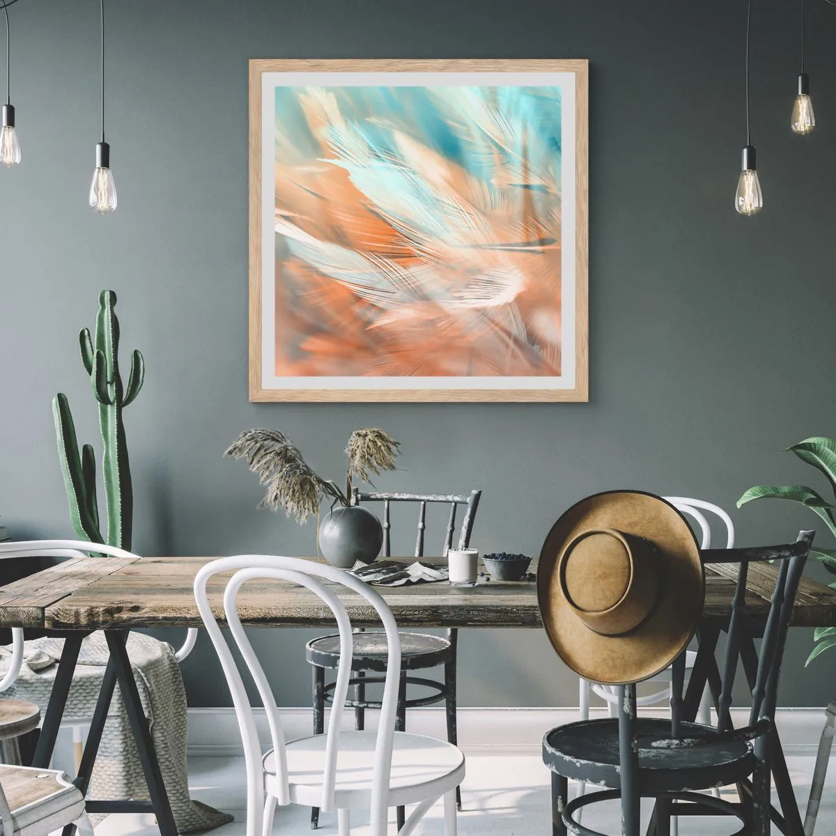 Affiche dans un chêne clair - Poster - Au pays de la douceur - 30x30 cm