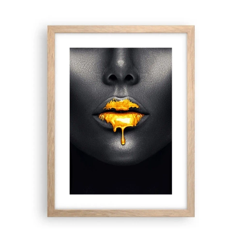 Affiche dans un chêne clair - Poster - Bouche d'or - 30x40 cm