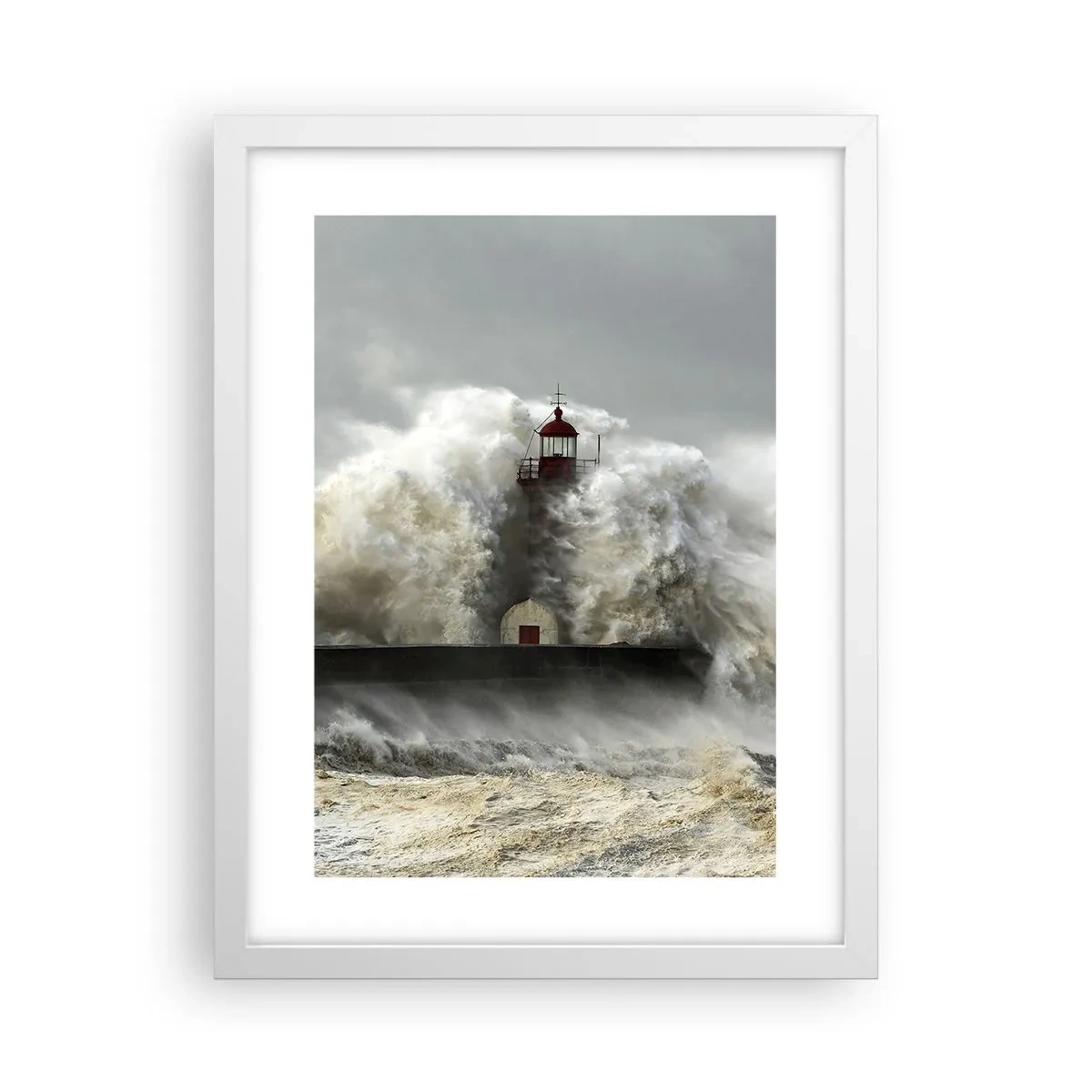 Affiche dans un cadre blanc - Poster - La colère de l'océan - 30x40 cm