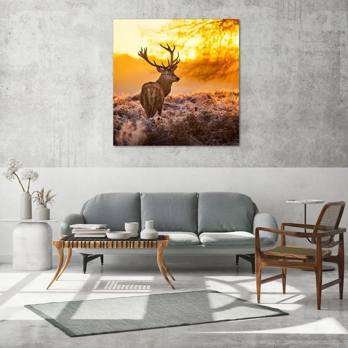 Impression sur verre - Image sur verre - Roi de la forêt automnal - 60x60 cm