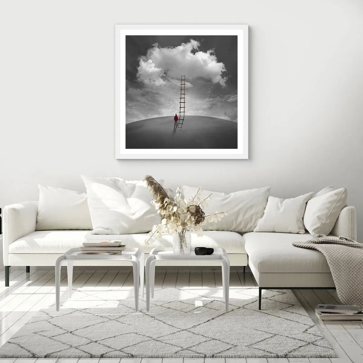 Affiche dans un cadre blanc - Poster - Tout est possible - 30x30 cm