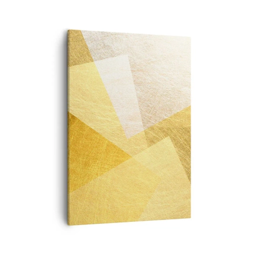 Impression sur toile - Image sur toile - Formes géométriques aux tons dorés et clairs - 50x70cm - Météo géométrique - Décoration murale moderne pour le salon et la chambre ARTTOR