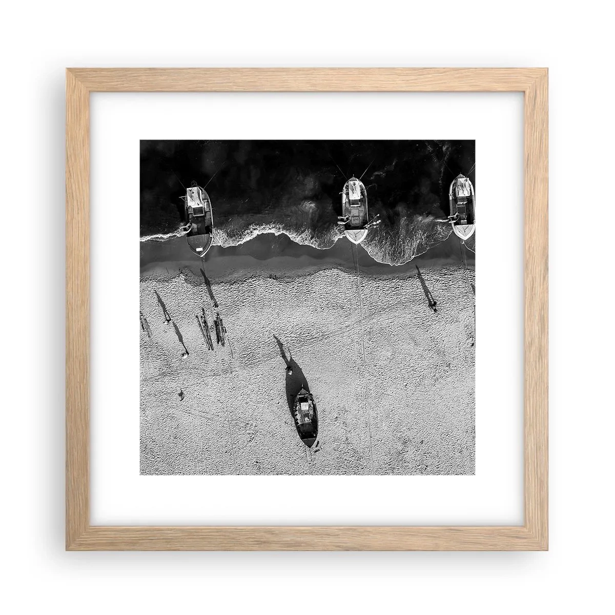 Affiche dans un chêne clair - Poster - Toujours sur le rivage… - 30x30 cm