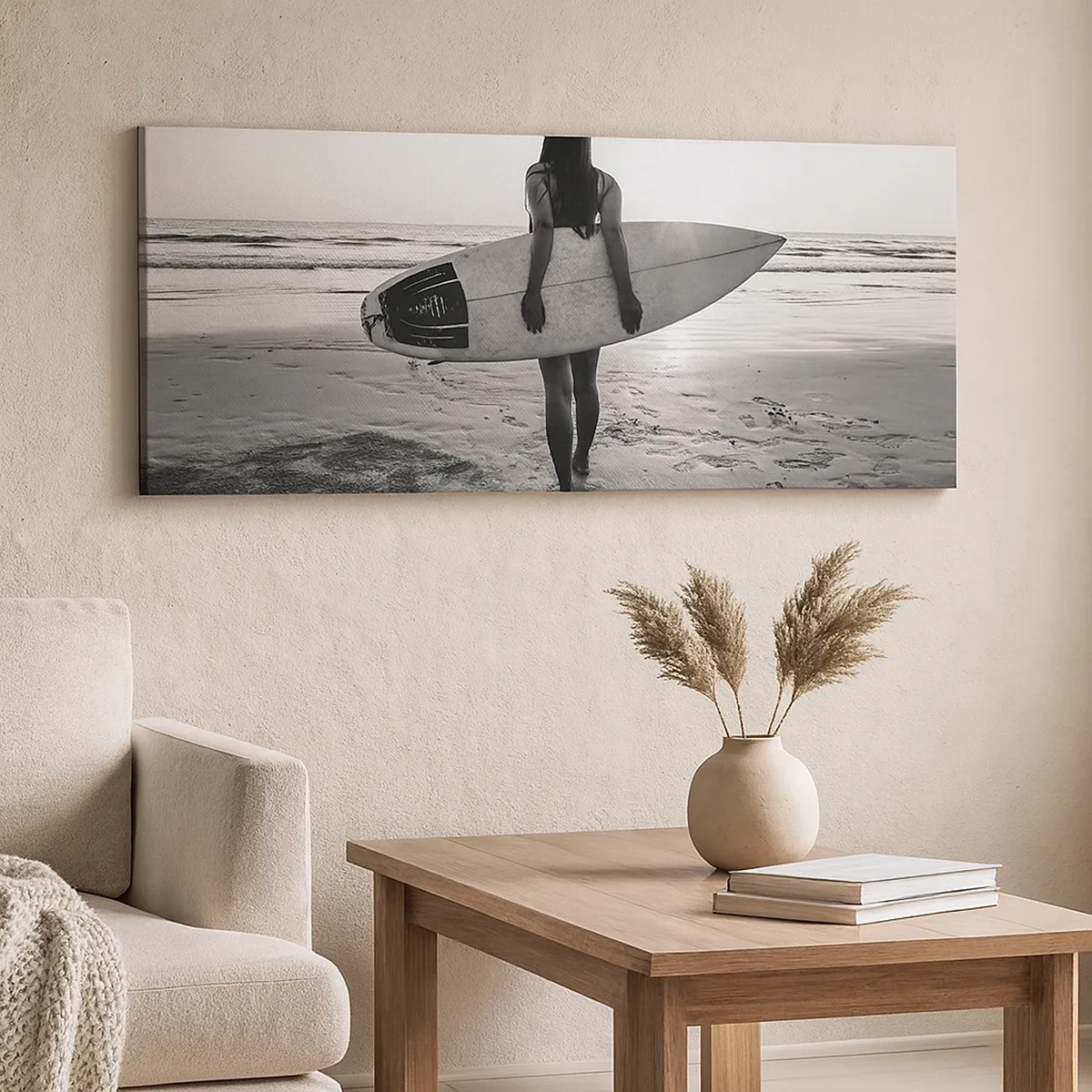 Impression sur toile - Image sur toile - Fille des vagues de la mer - 30x30 cm