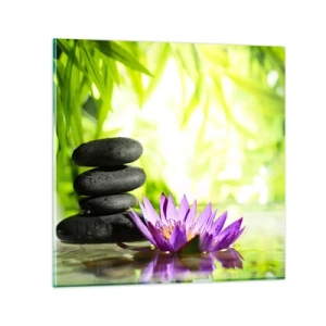 Impression sur verre - Image sur verre - Dans un buisson de bambou - 60x60 cm