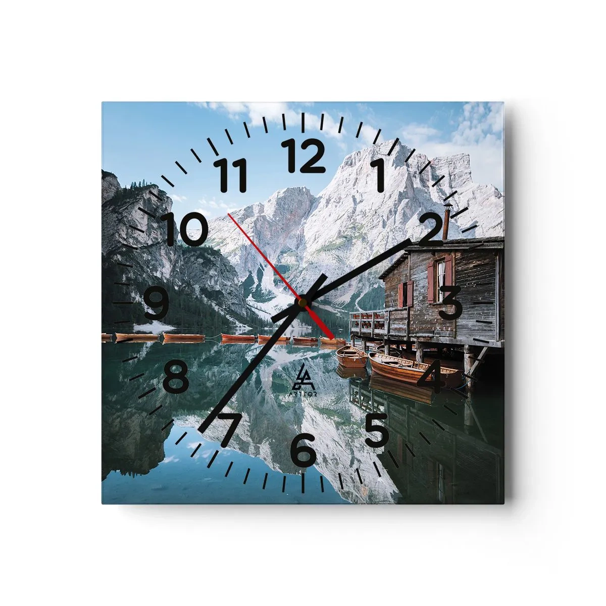Horloge murale - Pendule murale - Un matin cristallin en montagne - 40x40 cm