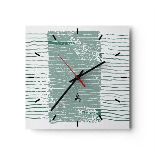Horloge murale - Pendule murale - Abstraction de la mer - 40x40 cm