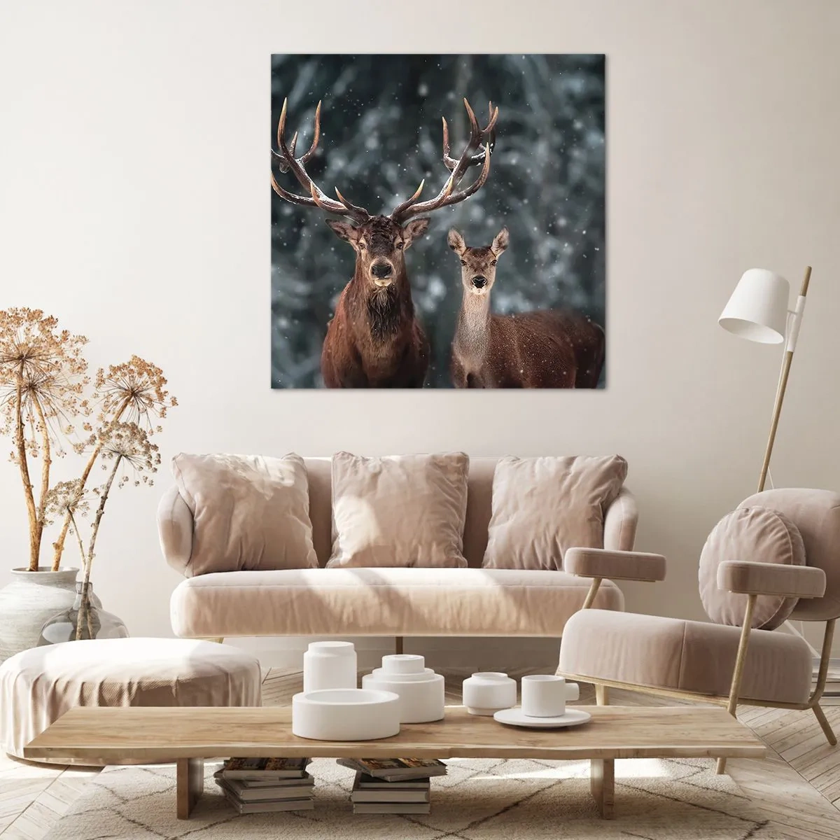 Impression sur toile - Image sur toile - Le roi de la forêt avec sa femme - 50x50 cm