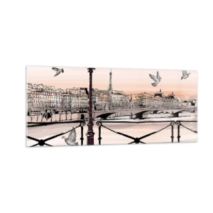 Impression sur verre - Image sur verre - Sur les toits de Paris - 100x40 cm