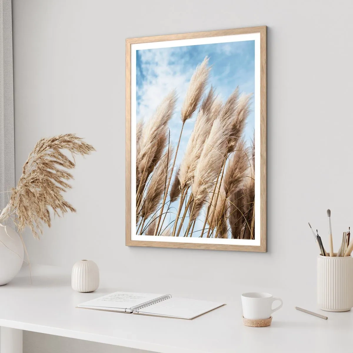 Affiche dans un chêne clair - Poster - Caresse ensoleillée et venteuse - 61x91 cm