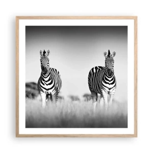 Affiche dans un chêne clair - Poster - Le monde est bel et bien noir et blanc - 60x60 cm