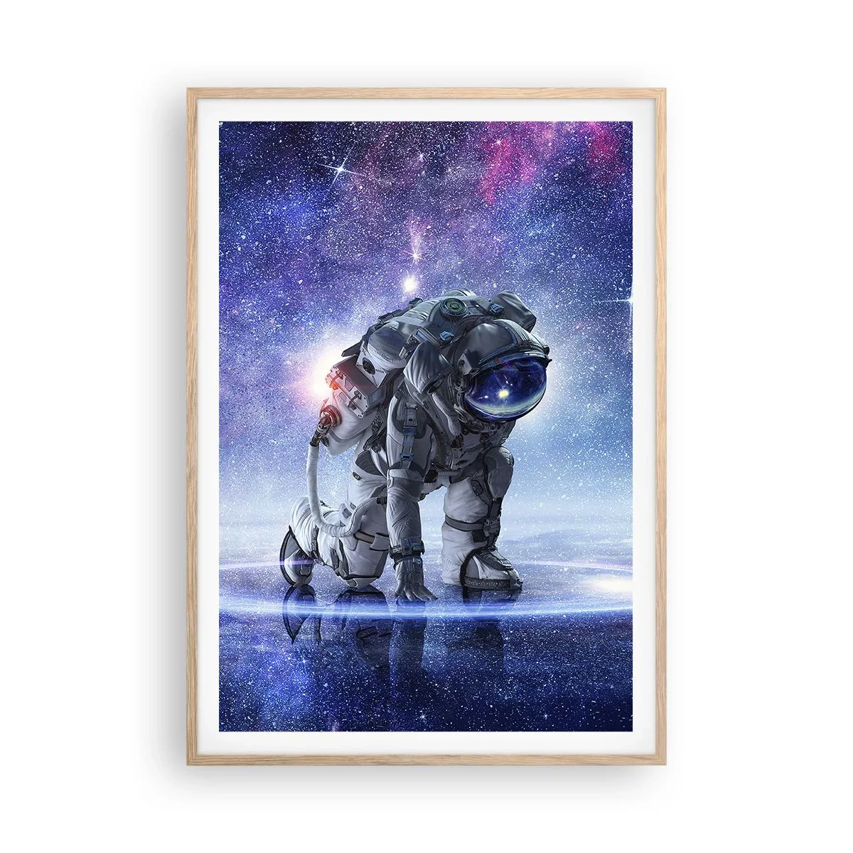 Affiche dans un chêne clair - Poster - Le ciel étoilé au dessus de moi - 70x100 cm