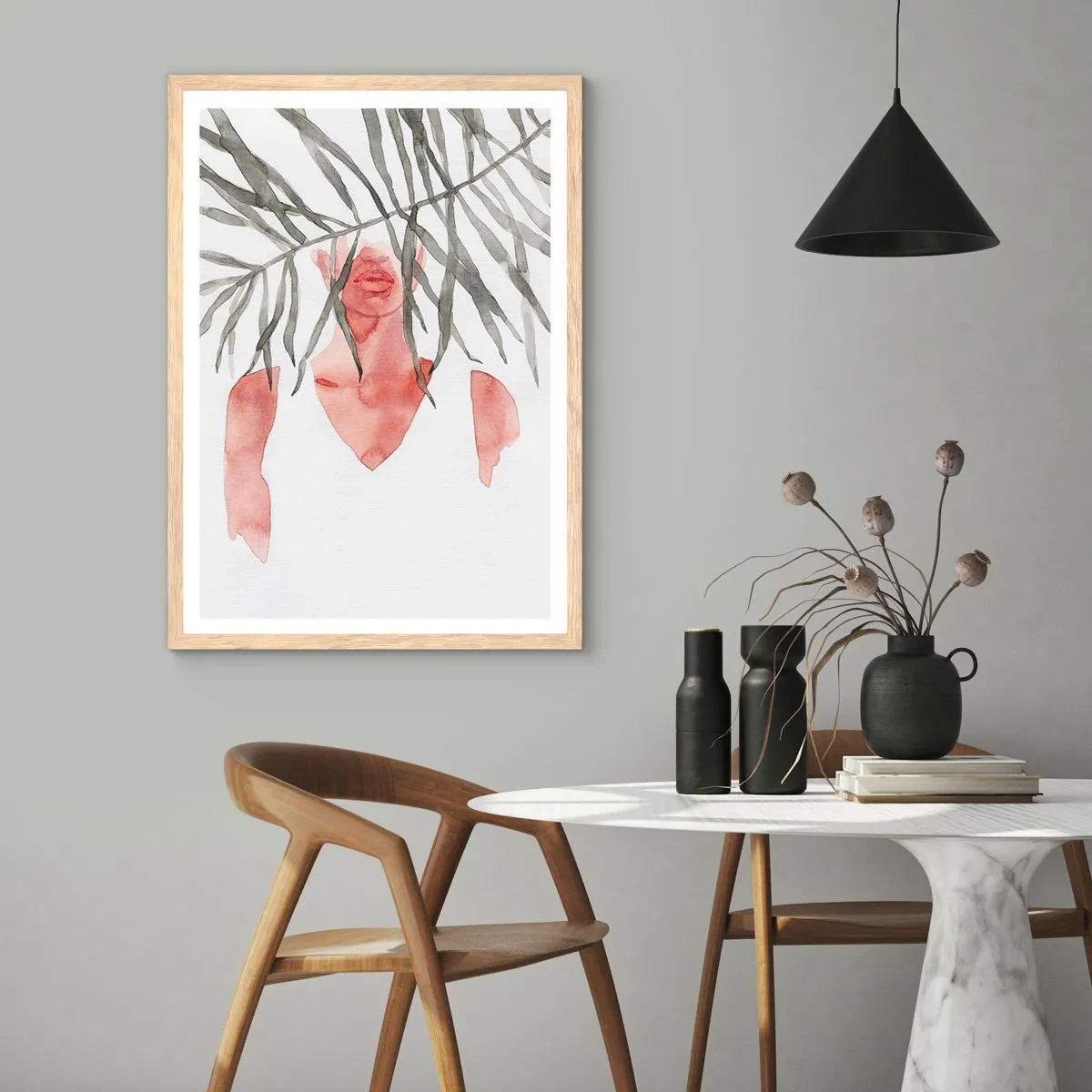 Affiche dans un chêne clair - Poster - Dame des tropiques - 70x100 cm