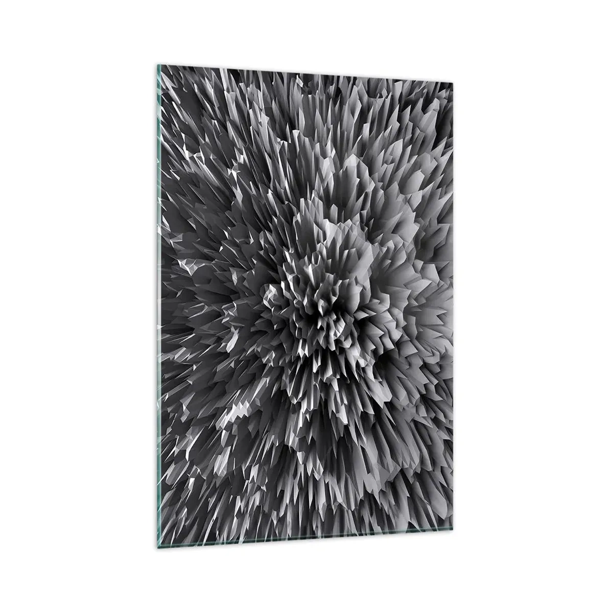 Impression sur verre - Image sur verre - Structure abstraite en nuances de gris - 80x120cm - Ça ne peut pas être plus dur que ça - Décoration murale moderne pour le salon et la chambre ARTTOR