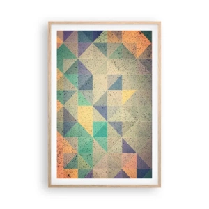 Affiche dans un chêne clair - Poster - République des triangles - 61x91 cm