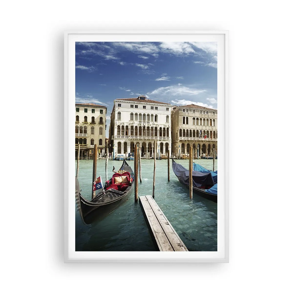 Affiche dans un cadre blanc - Poster - Palace bleu ciel - 70x100 cm