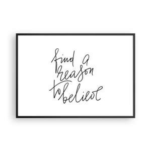Affiche dans un cadre noir - Poster - Une citation motivante dans un style minimaliste - 100x70cm - C'est possible - Décoration murale moderne pour le salon et la chambre ARTTOR