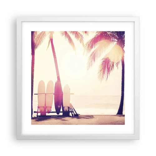 Affiche dans un cadre blanc - Poster - Ca va être une journée magnifique - 40x40 cm