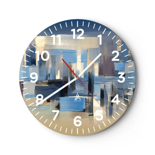 Horloge murale - Pendule murale - Construction bleue - 40x40 cm