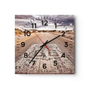 Horloge murale - Pendule murale - Mother Road - une légende américaine - 30x30 cm