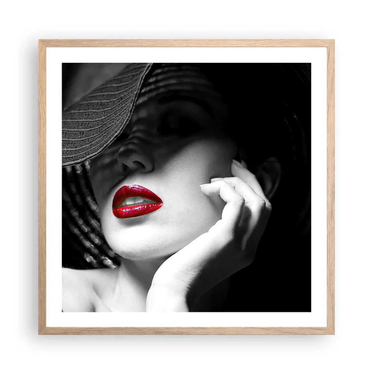 Affiche dans un chêne clair - Poster - Étude écarlate - 60x60 cm