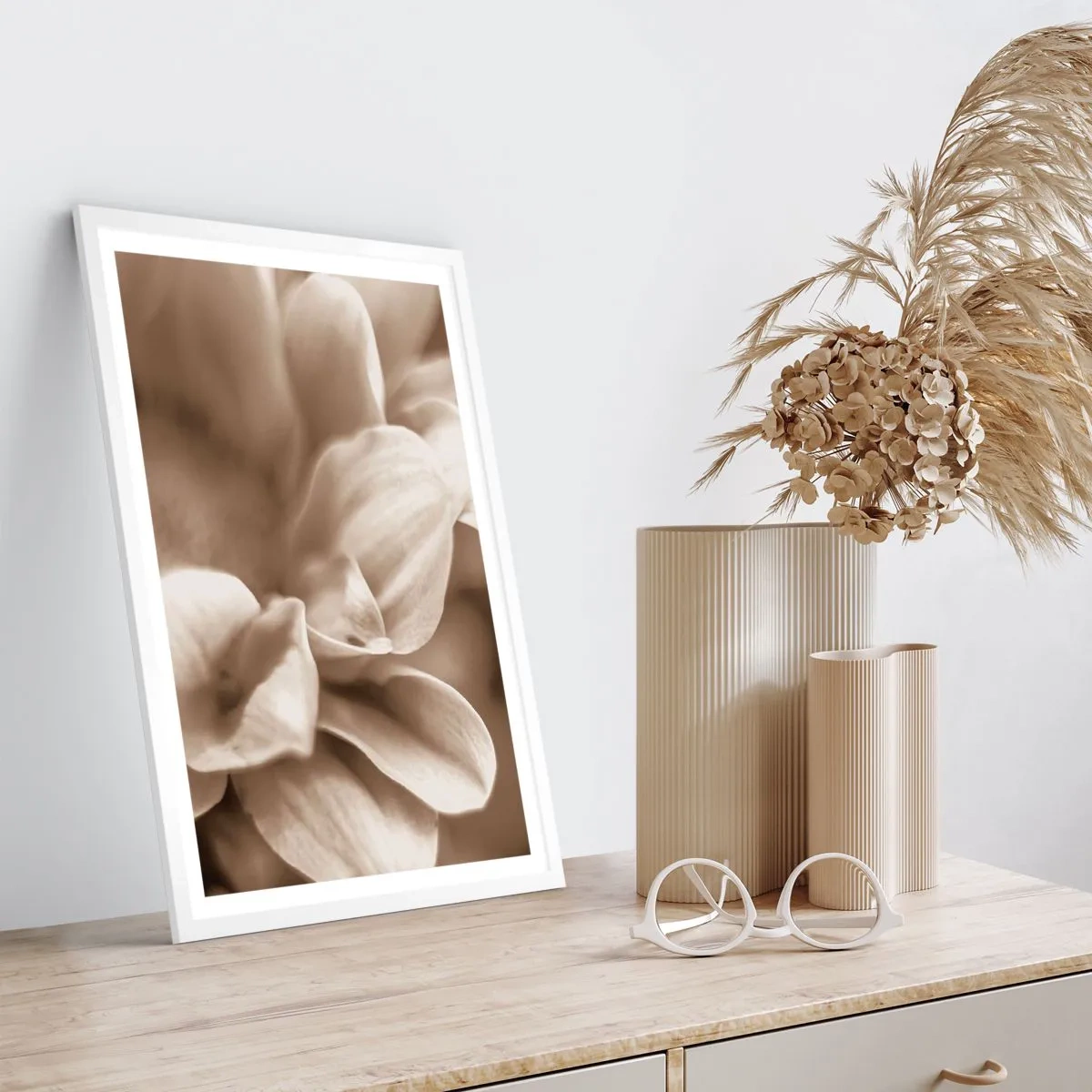 Affiche dans un cadre blanc - Poster - Doux comme un sourire - 30x40 cm