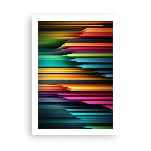 Affiche - Poster - Rayures colorées dans un style futuriste - 50x70cm - Un organe de lumière - Décoration murale moderne pour le salon et la chambre ARTTOR