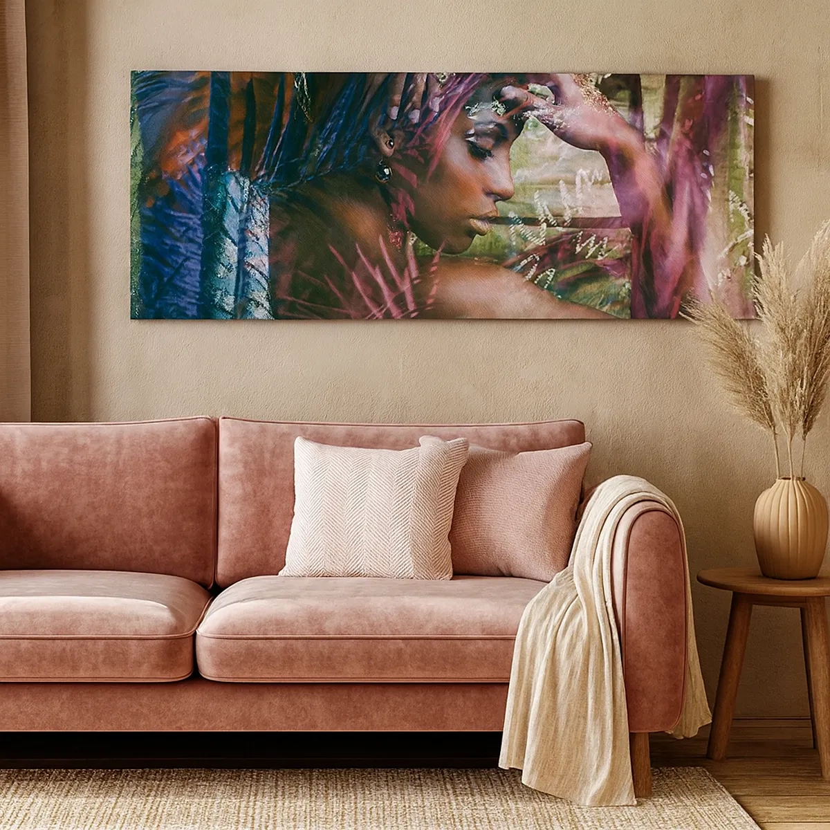 Impression sur toile - Image sur toile - Dame Nature dans la jungle - 30x30 cm