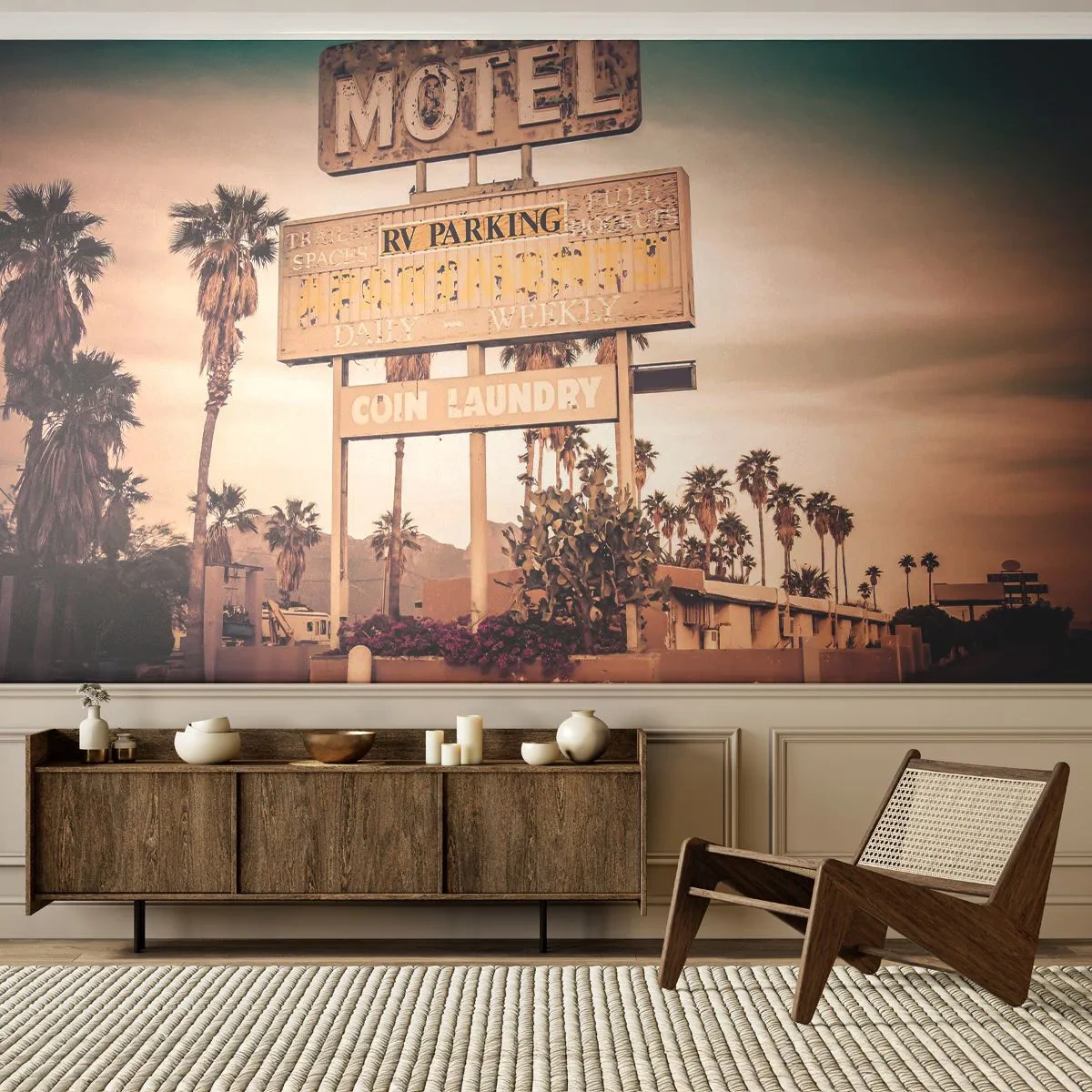 Papier Peint Photo Premium Canvas - Ici, le temps s'est arrêté - Paysage, Architecture, Etats-Unis - 500x350 cm