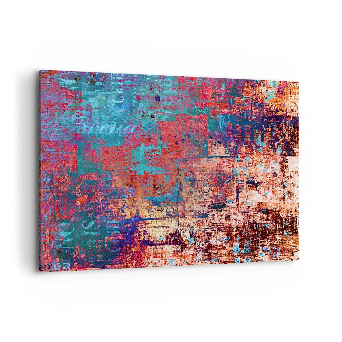 Impression sur toile - Image sur toile - Une composition abstraite avec un mélange de couleurs intenses. - 120x80cm - Mémoire et oubli - Décoration murale moderne pour le salon et la chambre ARTTOR