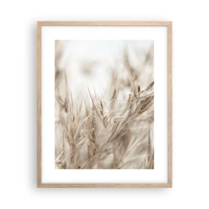 Affiche dans un chêne clair - Poster - Prairie et vent - 40x50 cm