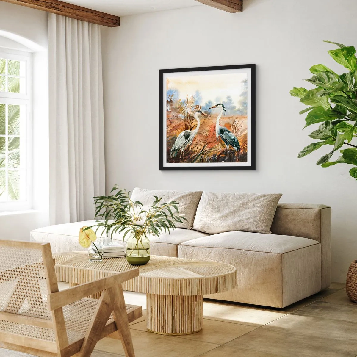 Affiche dans un cadre noir - Poster - Jusqu'où en automne ? - 50x50 cm