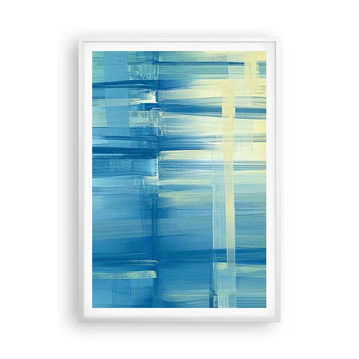 Affiche dans un cadre blanc - Poster - Composition en turquoise - 70x100 cm