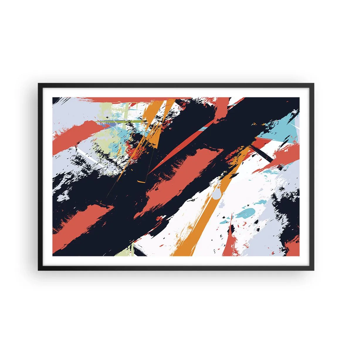 Affiche dans un cadre noir - Poster - Composition dynamique - 91x61 cm