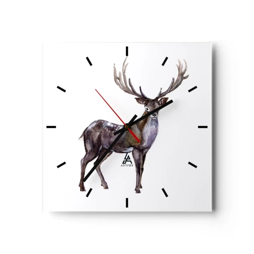 Horloge murale - Pendule murale - Roi de la forêt du nord - 40x40 cm