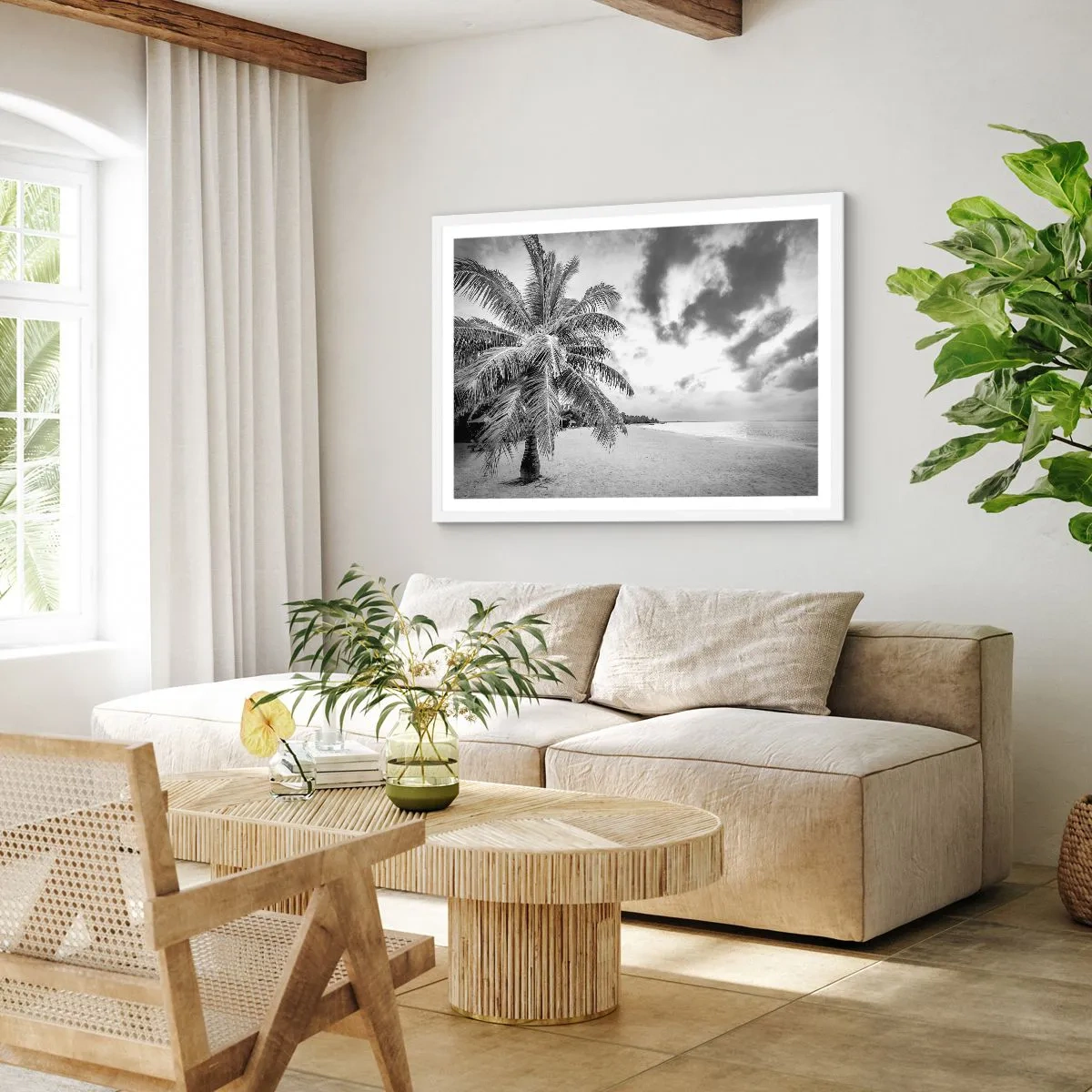 Affiche dans un cadre blanc - Poster - Quand tu aspires à la solitude - 50x40 cm