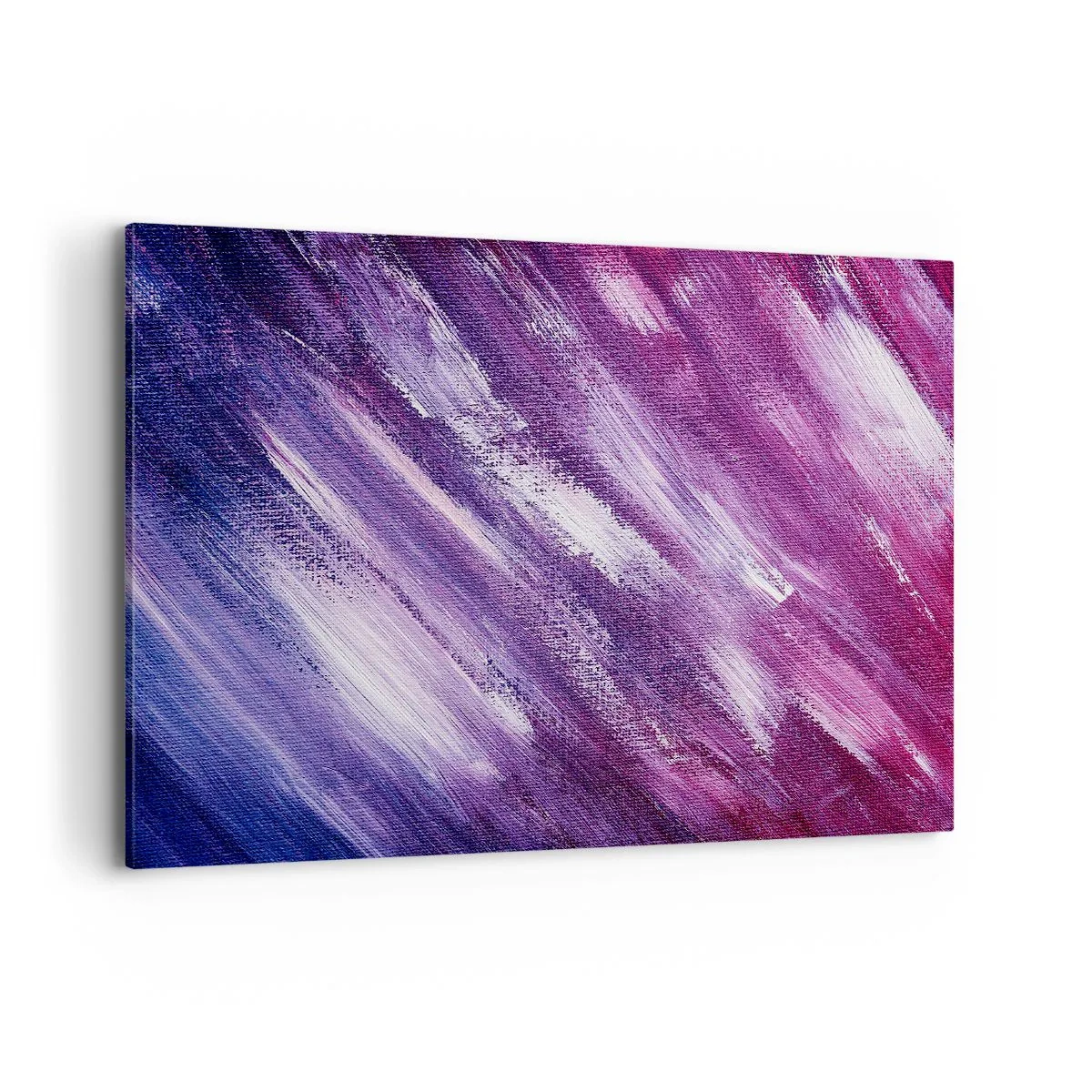 Impression sur toile - Image sur toile - Coups de pinceau abstraits dans des tons de violet et de rose - 100x70cm - Quand le vent ensoleillé souffle - Décoration murale moderne pour le salon et la chambre ARTTOR