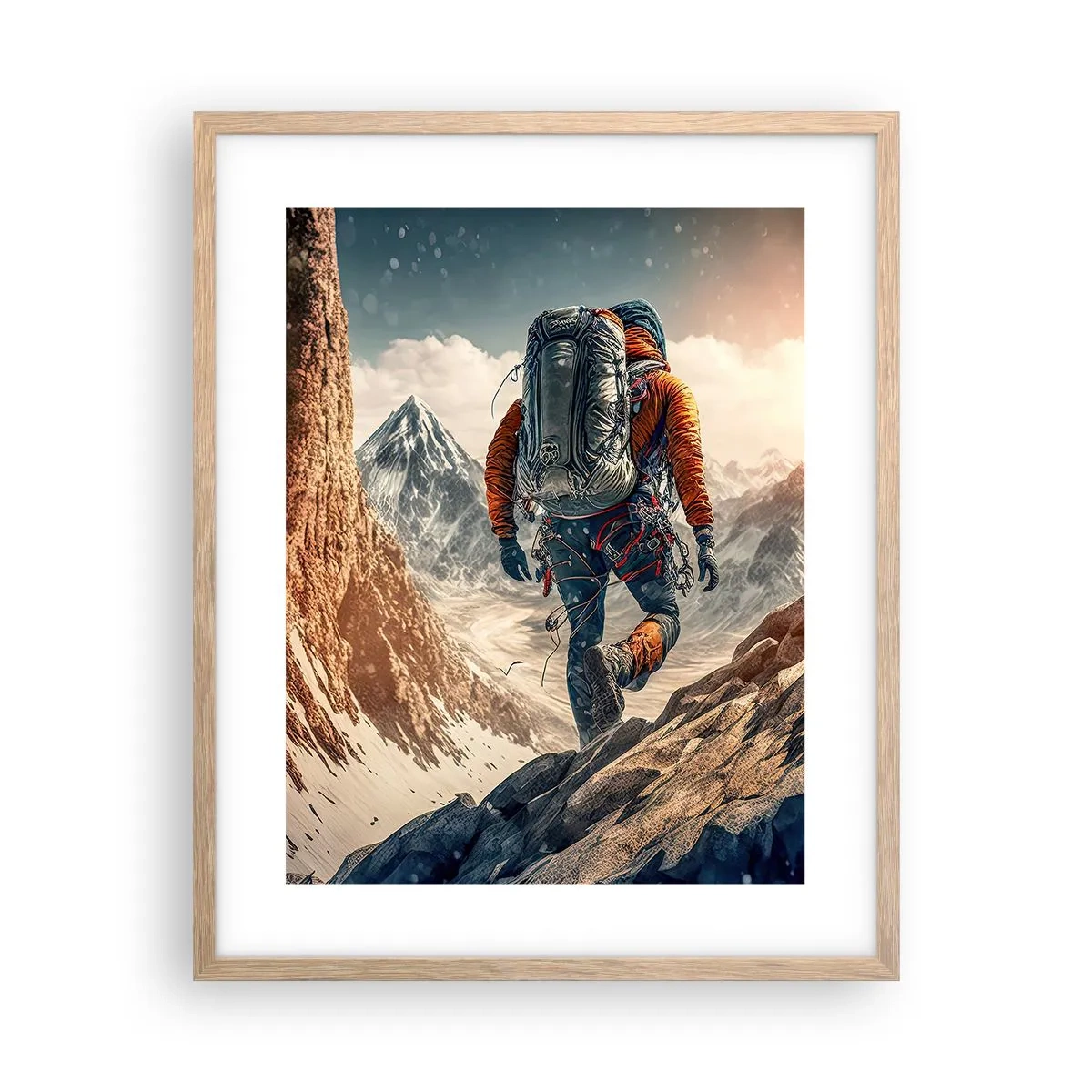 Affiche dans un chêne clair - Poster - Guerrier solitaire - 40x50 cm